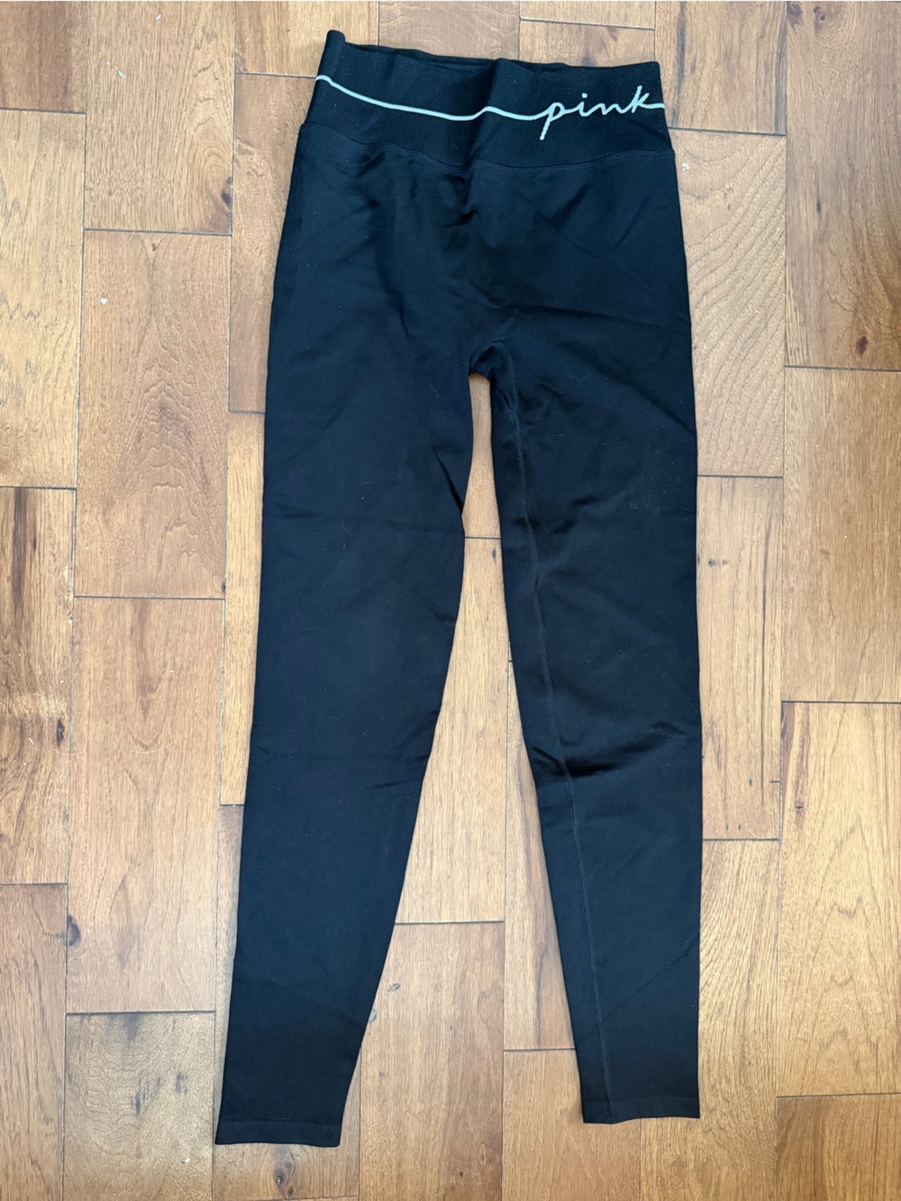 PINK Victoria's Secret Black Kids Logo Waistband Leggings